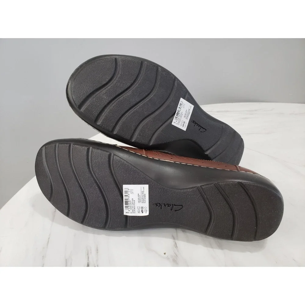 NEW NO BOX SIZE 11 Clarks Women's Cora Drift Brown Loafer SLip On Shoes Dark Tan